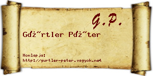 Gürtler Péter névjegykártya